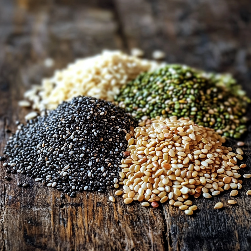 Individual piles of bariatric weight loss seeds.