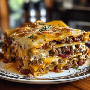 Parmesan Garlic Bacon Cheeseburger Lasagna